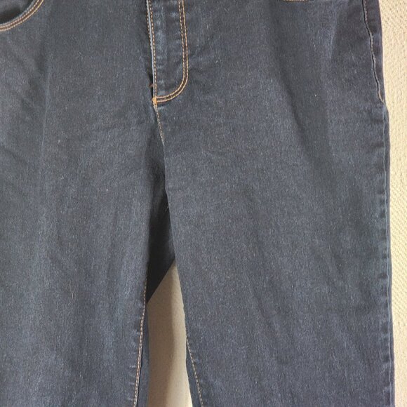 Faded Glory Dark Wash Cotton Poly Rayon Span Mid Rise Stretch Slim Jeans Sz 14A - Picture 4 of 16